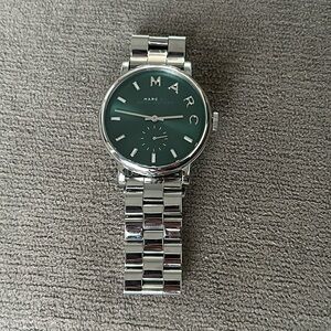 Marc by Marc Jacobs Silver Watch with Green Dial